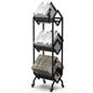 VENNQD Bookshelf Book Cart Rack Industrial Metal Bookcase 3 Tier Holder with Wheels Modern Stylish Design Magazines Files Album Recipe Book Storage Organizer for Sofa End Bed Beside (3 Tier)