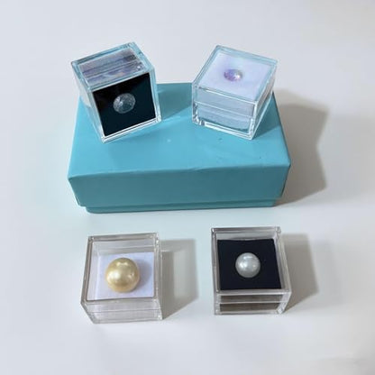 KissYou Small Acrylic Box with Lid Clear Candy Boxes for Display Party Decoration Plastic Square Cube - size: 1.18 x1.18 x 0.86 Inch
