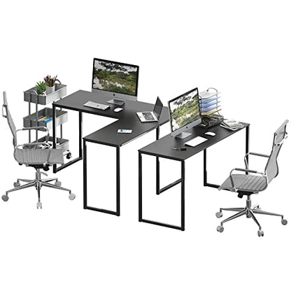 SHW Mission 48 x 48 Inches L-Shape Home Office Computer Desk, Black - color: Black, size: 48-Inch L-Shaped