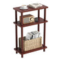 Apicizon 3 Tier End Table, Narrow Side Table with Storage Shelf, Bedroom, Living Room, Entryway, Farmhouse, Dark Brown - color: Dark Brown, style: Narrow Side Table