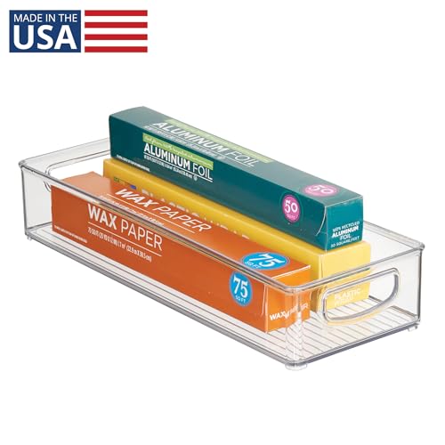 iDesign Slim Extra Long Clear Storage Bin | Narrow, Stackable, Kitchen or Pantry Organizer - size: 16 x 6 x 3, style: Pack of 1