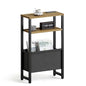 Narrow Side Table, Slim End Table with Magazine Rack, Skinny Bedside Table for Small Spaces, 3 Tier Sofa Couch Table Nightstand for Living Room, Bedroom, Walnut Brown LET503BR - color: Walnut Brown, style: No Charging Station