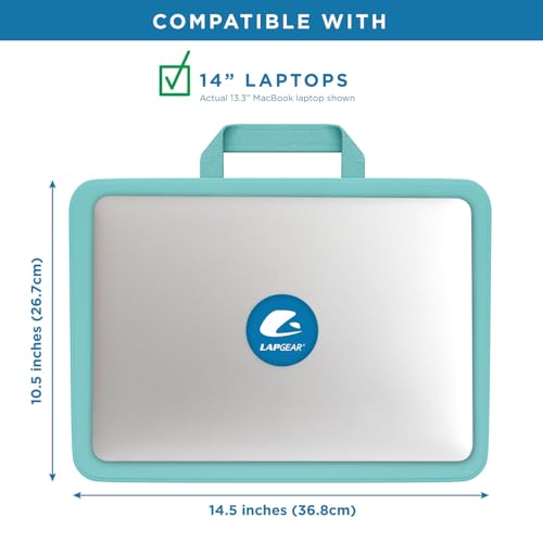 LAPGEAR Compact Lap Desk – Aqua Sky, Fits 14" Laptops - color: Aqua Sky, size: 14″ Laptop (Compact)