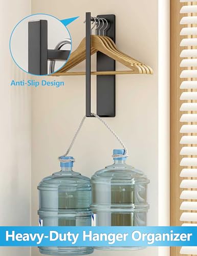 Buyyyit Magnetic Laundry Organizer Room Organization Dryer Ball Holder Basket Storage Shelves Hanger Rack (Black)