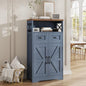 FiveWillowise Farmhouse Blue Storage Cabinet with Barn Doors and Drawers, Small Freestanding Kitchen Pantry Cabinet, Hutch Cupboard for Kitchen, Laundry, Living Room,Bathroom - color: Navy Blue