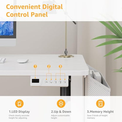 KLUVIS White Electric Standing Desk - 32 Inch Small Adjustable Height Stand up Desk for Writing Study Work, Mini Sit to Stand Desks Workstation for Small Space Adult Boys Girls Bedroom Home Office - size: 31.5''