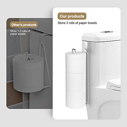 Bathroom Toilet Paper Roll Holder for 3 Roll Tissue, Brushed Nickel,Over The Tank Toilet Paper Holder,Self Adhesive Toilet Paper Holder Storage Wall Mount,Stainless Steel Toliet Paper Holder（1 Pcs） - color: A:hold 3 Rolls Tissue(1pcs)