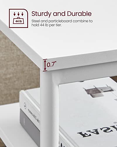 VASAGLE Side Tables Set of 2, Small End Table, Nightstand for Living Room, Bedroom, Office, Bathroom, White ULET272W14 - color: White