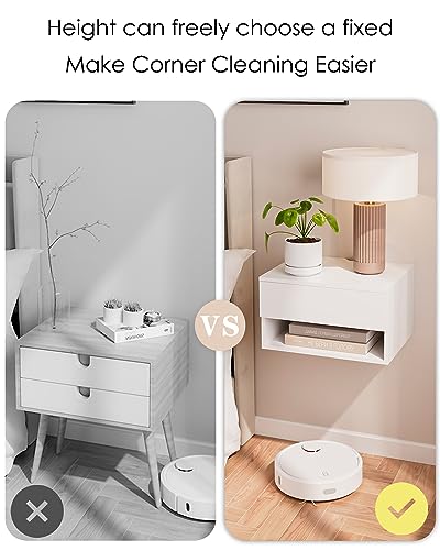 Floating Nightstand, Small Modern Floating Nightstand with Drawer, Floating Shelves for Bedroom, Bathroom (White) - color: White