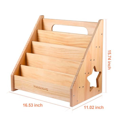 Montessori Bookshelf,Toddler Bookshelf for Kids,Organize Your Little One's Reading Adventure with Our Bookshelf - Perfect for Kids!(Wood)