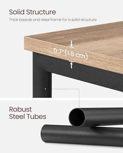 VASAGLE BARNET Collection - Side Table, Small End Table for Living Room, Modern Tall Nightstand, Bedroom, Office, Bathroom, Steel Frame, Camel Brown and Ink Black ULET273B50 - color: Camel Brown + Ink Black