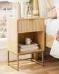 Masupu Fluted Nightstand,Modern Night Stand Wood Bedside Table with Storage Drawer Side End Table for Bedroom,Office,Oak - color: Flutted-oak
