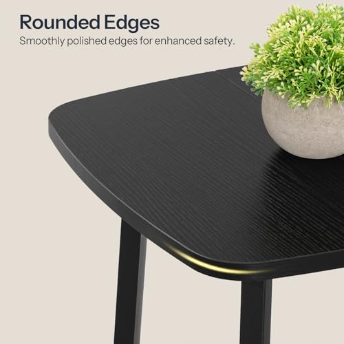 HOOBRO 2-Tier Square Side Table, Small Sofa End Table, Modern Simple Nightstand with Storage Shelves for Small Spaces, Living Room Bedroom Accent Table, 15.7" L x 15.7" W x 24" H, Black BB181BZ01 - color: Black