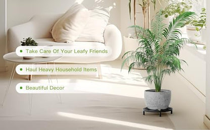 Zhongma 2 Pack 11.8" Fully Assembled Sturdy Potted Plant Stand Flower Pot Holder Heavy Duty Construction, Low Plant Stand for Home Indoor and Outdoor, Sturdy plant riser and saucer without Installation Required - size: 2 Pack 11.8" Metal Plant Stand