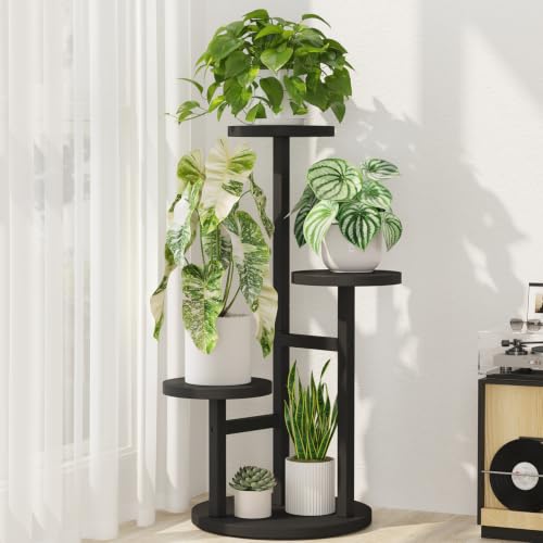 iDavosic.ly 3 Tier Plant Stand Indoor, Tiered Corner Wood Multiple Flower Holder Shelf, Tall Orchid Display Rack for Living Room Bedroom, Black - color: Pine Black, size: 3 Tiers
