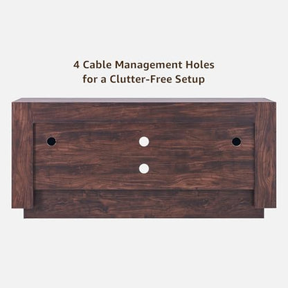OKD Modern 70" TV Stand, Entertainment Center for TVs Up to 80", Media Console with Large Open Storage & Side Cabinets, Thick Wood Design for Living Room, Dark Walnut - color: Dark Walnut