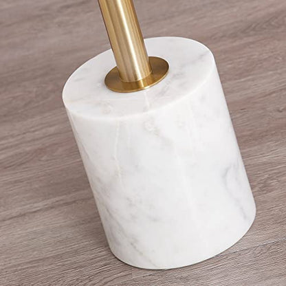 Small Clear Acrylic End Table, Marble Base Gold Leg Modern Nightstand | Acrylic Side Table with Marble Base & Gold Support Post, Accent Furniture for Drinks Snacks, Bedroom Living Room Office - color: Whtie