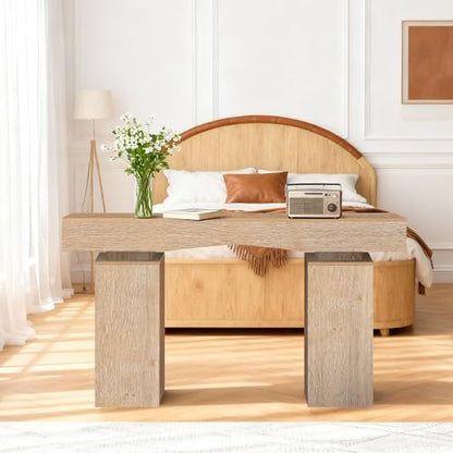 Sonharlar 63 Inch Long Entryway Table Bold, Wooden Console Table with Socket Farmhouse Sofa Table for Entrance, Hallway, Living Room, Behind Couch(Oak Brown) - color: Oak Brown, size: 63IN BD