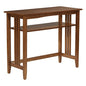 OSP Home Furnishings Sierra 36-Inch Sofa Table with Lower Storage Shelf and Mission Style Side Panels, Ash Brown