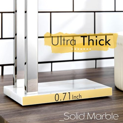 KOKOSIRI Hand Towel Bars Standing Towel Rack 2-Tier with Marble Base for Bathroom Vanity Countertop, Polished Stainless Steel 15.7'' Height THS0007-CH - color: Polished Chrome, size: 2-Bar