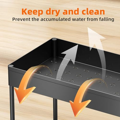Simple Trending Under Sink Organizer 2 Pack, 2 Tier Cabinet Organizer with Sliding Basket, Multi-Purpose Sink Storage Basket with 4 Hooks for Kitchen Bathroom, Black - size: 2 pack