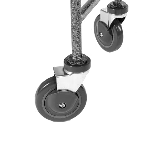 Rolling Laundry Cart with Wheels, Metal Wire Basket, Heavy Duty Utility Cart (Grey) - color: Gray