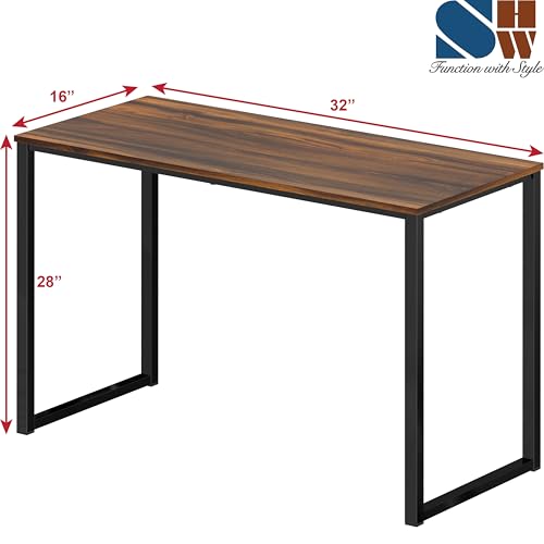 SHW Mission 32-Inch Home Office Computer Desk, Walnut - color: Walnut, size: 32-Inch