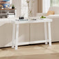 47-Inch Narrow Console Table, Entryway Sofa Table for Hallway,White | 100% Natural Bamboo slim profile, reinforced angled frame versatile wall-side placement - color: White, style: Classic