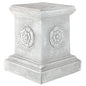 Design Toscano English Rosette Indoor/Outdoor Sculptural Garden Plinth Base Statue Riser, Large 12.5 Inch Tall, Cast Stone Resin, Antique Stone Finish - size: Large, style: English Rosette