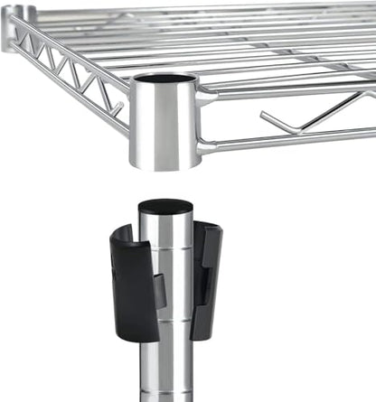 Simple Deluxe Heavy Duty 5-Tier Storage Shelving Unit, 35.83" W x 13.98" D x 61.02" H, 1250 Lbs Loading Capacity, Chrome - color: Chrome, size: 5-Tier, 36"W x 14"D x 61"H