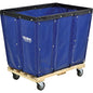 Global Industrial 12 Bushel, Blue Vinyl Basket Bulk Truck, Unassembled | 36"L x 26"W x 33-1/2"H, Rolling Laundry Cart, Commercial Material Handling Cart with 4" Casters - color: Blue