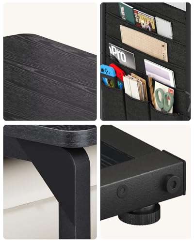 Black TV Tray, Small Sofa Side Table Trays TV Tables for Eating Couch Stand | Couch Table that Slide Under Laptop C Shaped End Snack Food Breakfast Drink Over Dinner Recliner Chair Living Room ET-P-BKW1 - color: Black
