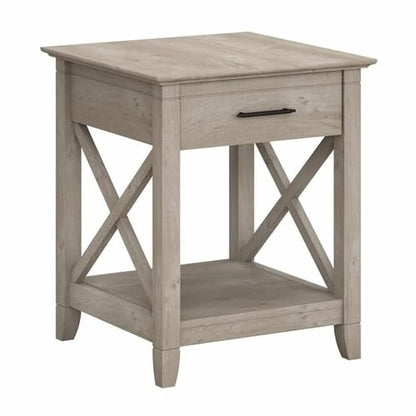 Bush Home Key West Nightstand with Drawer in Washed Gray