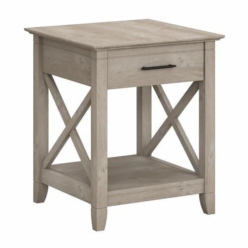 Bush Home Key West Nightstand with Drawer in Washed Gray