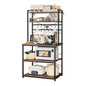 VEVOR Bakers Rack, 31.5 inch Width Microwave Stand,Kitchen Stand with X-Shaped Support Bar & 12 S-Shaped Hooks,Kitchen Storage Shelf for Dish Storage, Spice Jars, Coffee Bar Organization - size: 31.5 x 15.7 x 63.7