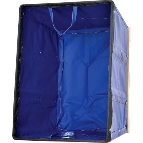 Global Industrial 12 Bushel, Blue Vinyl Basket Bulk Truck, Unassembled | 36"L x 26"W x 33-1/2"H, Rolling Laundry Cart, Commercial Material Handling Cart with 4" Casters - color: Blue