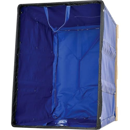 Global Industrial 12 Bushel, Blue Vinyl Basket Bulk Truck, Unassembled | 36"L x 26"W x 33-1/2"H, Rolling Laundry Cart, Commercial Material Handling Cart with 4" Casters - color: Blue