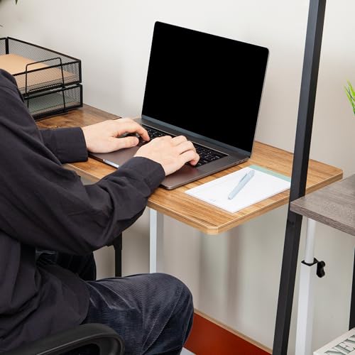 Mind Reader Standing Desk, Adjustable Height, Laptop Workstation, Home Office Computer Table, MDF, Brown