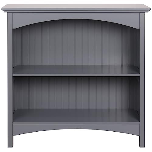 eHemco 2 Tier Bookcase with 2 Arched Supports, 29 Inches, Gray - color: Grey, size: 2 Tier