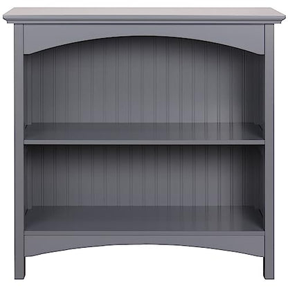 eHemco 2 Tier Bookcase with 2 Arched Supports, 29 Inches, Gray - color: Grey, size: 2 Tier