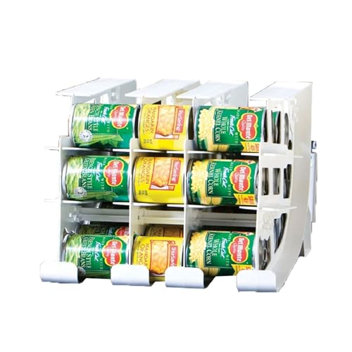 FIFO Can Tracker 4-Pack - 3-Tier Rotating Food Can Organizer for Pantry, Expandable Soda Can Storage for Kitchen, Holds 54 Cans of Food or Soda - size: 4 Pack, style: 54 can