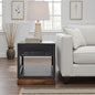 Bridgevine Home 22" Side Table with Drawer and Lower Shelf, Two-Tone Finish | Fully assembled side table with a drawer and lower shelf; compact two-tone design adds storage beside sofas and chairs.