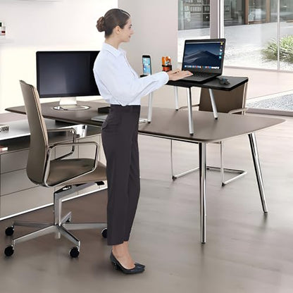 Portable Laptop Computer Desk Stand Table Foldable Compact Lightweight Adjustable Height 19-29 inches for Travel Remote Work Home Office School Debate