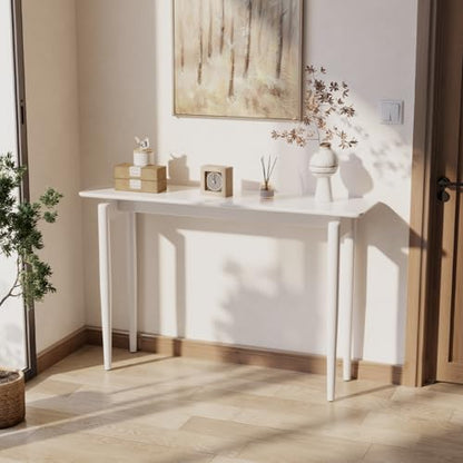 AQIMUELE Wood Console Table White Entryway Table, Thin Console Table, Sofa Tables for Living Room (47.2'') - color: White, size: 47.2"W x 11.8"D x 29.9"H