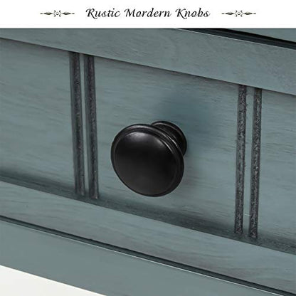 Knocbel Slim Antique Entry Console Table with Drawers & Bottom Open Shelf, Solid Wood Sofa Couch Table for Entryway Hallway Living Room (Navy) - color: Navy