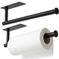 theaoo Under Cabinet Paper Towel Holder for Kitchen, Adhesive, 2 Pack Black | Self-Adhesive or Screw Mount for Cabinets and Walls; Durable SUS304 Stainless Steel Fits Standard and Jumbo Rolls - color: Black 2pc