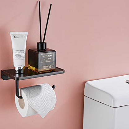 RANDOM Oil Rubbed Bronze Toilet Paper Holder with Phone Shelf Wall Mounted Toilet Tissue Holder Solid Metal Toilet Paper Roll Holder.RD93008-ORB - color: B-oil Rubbed Bronze
