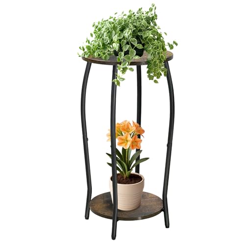Plant Stand Indoor, 2 Tier Tall Wood Plant Stand, 4-Leg Floor Corner Plant Stands, Heavy Duty Plant Shelf Plant Rack Flower Stands For Home Decor, Brown - color: A - Brown
