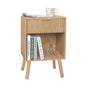 Fultyle Night Stand with Drawer, Mid Century Nightstand with Storage, Modern Fluted Bedside Table Bedroom Living Room for Small Space, Office (Rustic Walnut) - color: Rustic Walnut