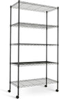 Simple Deluxe 5-Tier Storage Shelves, 29.92" W x 13.78" D x 65 "H Adjustable Heavy Duty Wire Shelving, 1250 Lbs Loading Capacity, Black - color: Black, size: 5-Tier, 30"W x 14"D x 65"H